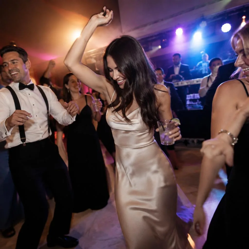 Guests celebrating on the dance floor